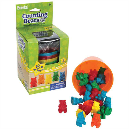 EUREKA Counting Bears with Cups, Assorted Colors 864040